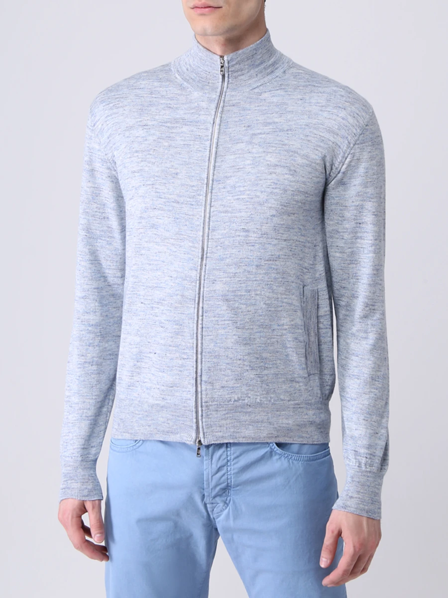 Кардиган из шерсти и шелка FIORONI CASHMERE MK22450E1 0001 B1 Серый  Фото 4