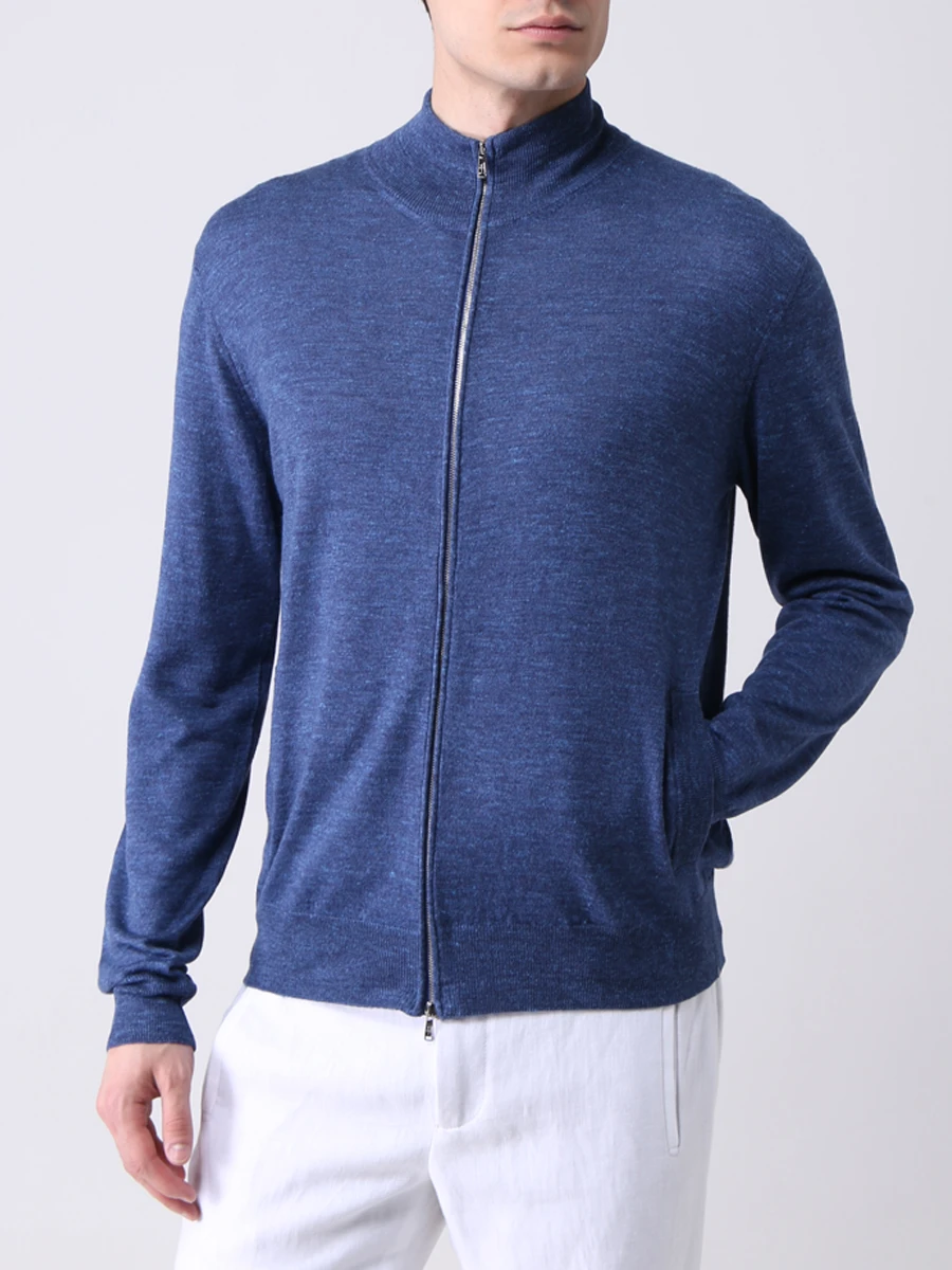 Кардиган из шерсти и шелка FIORONI CASHMERE MK22450E1 0002 B3 Синий  Фото 4