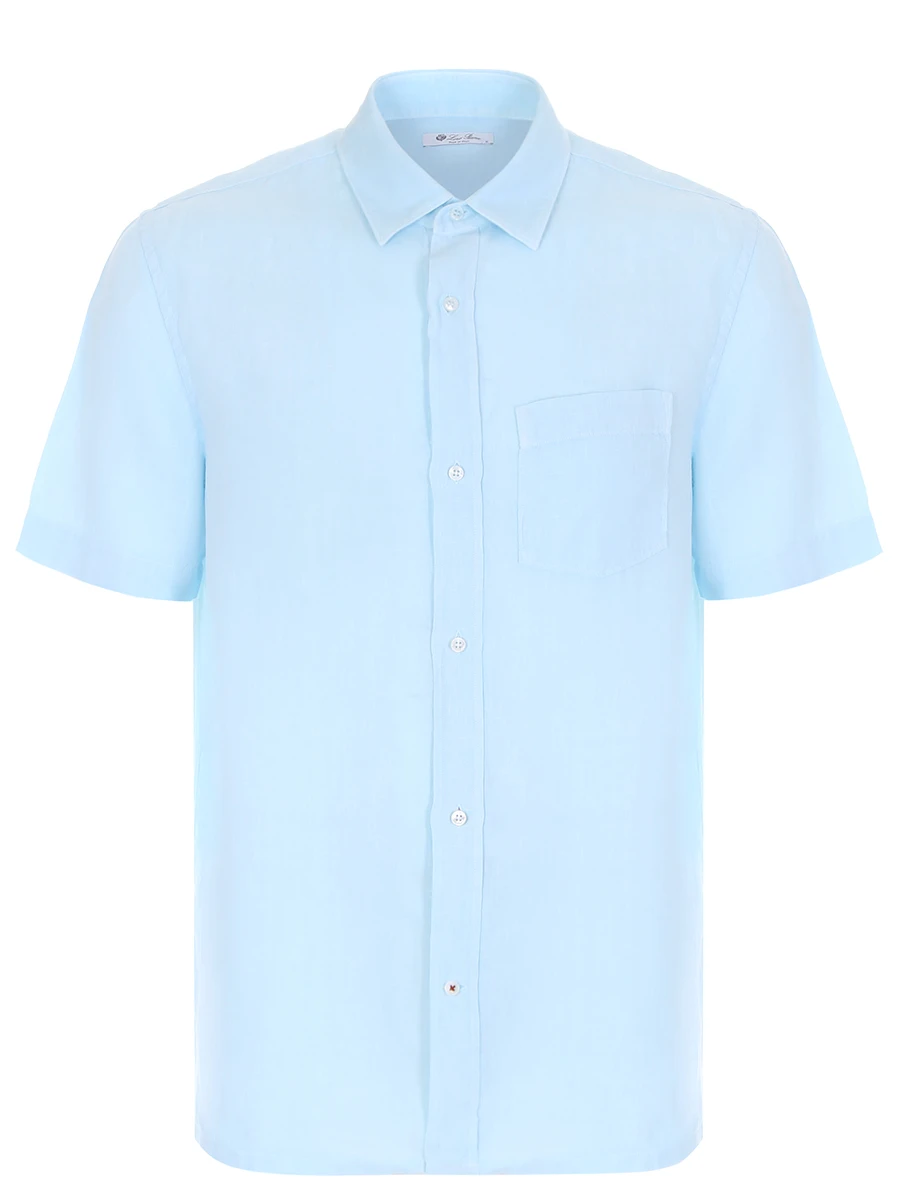 Рубашка Regular Fit льняная LORO PIANA FAL6374 6AG9, размер 48, цвет голубой - фото 1