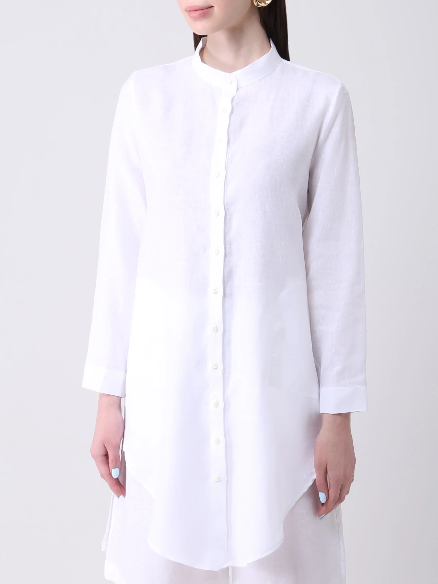 Блуза льняная GRAN  SASSO 72206/50012/001, размер 48, цвет белый 72206/50012/001 - фото 4