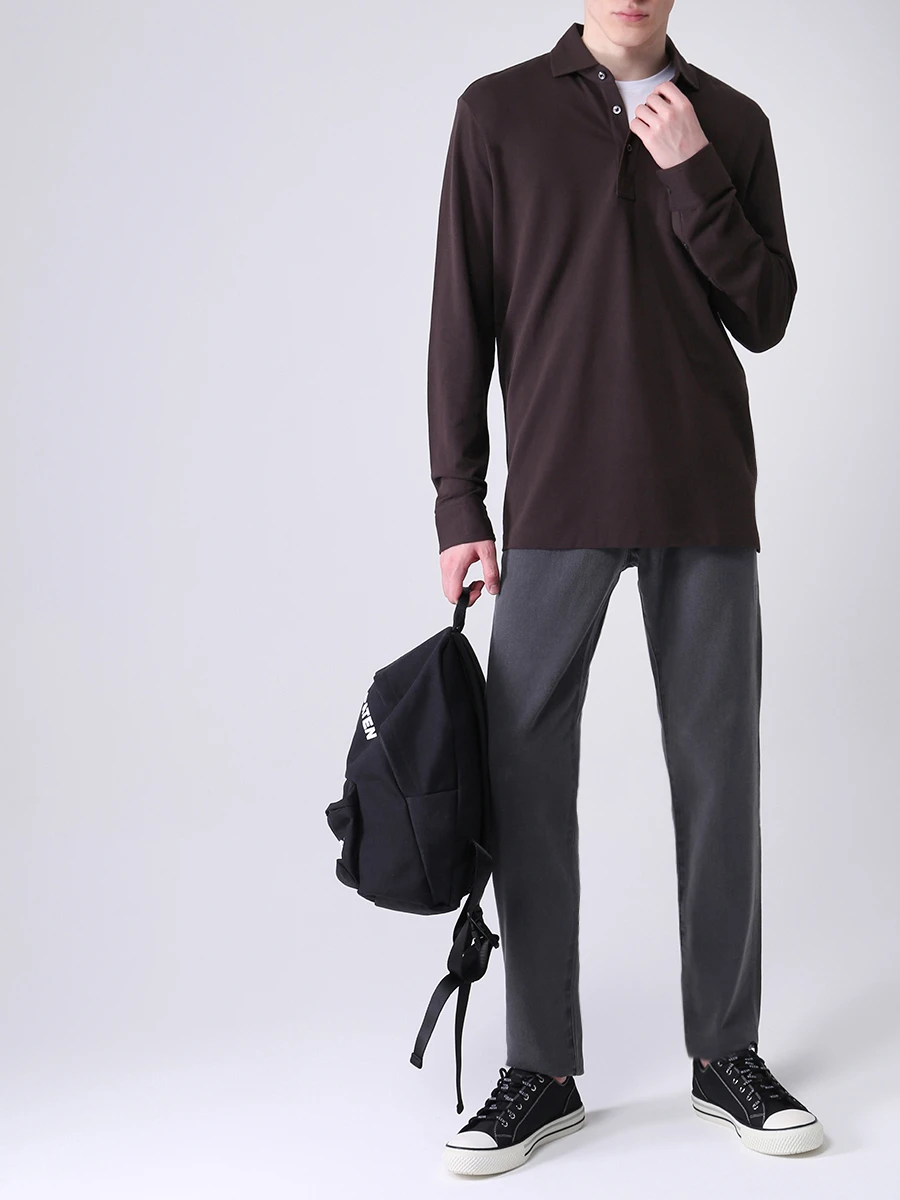 Поло хлопковое RALPH LAUREN 790824260004 Коричневый  Фото 2