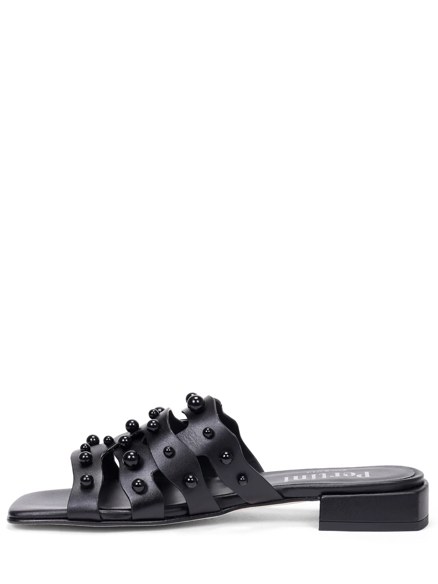 Шлепанцы кожаные PERTINI 211W30572D2 Черный  Фото 3