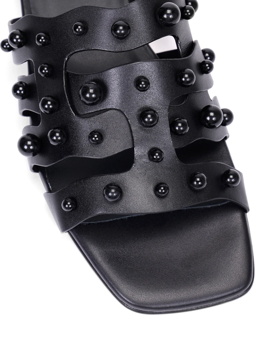 Шлепанцы кожаные PERTINI 211W30572D2 Черный  Фото 5