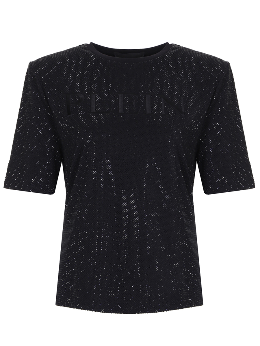 Футболка хлопковая со стразами PHILIPP PLEIN
