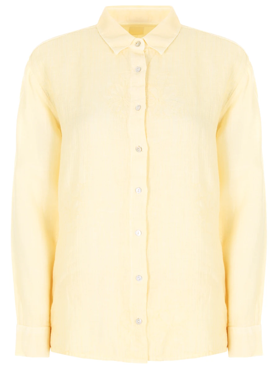 Рубашка льняная 120% LINO T1W19J2000F924S00 43, размер 44, цвет желтый - фото 1