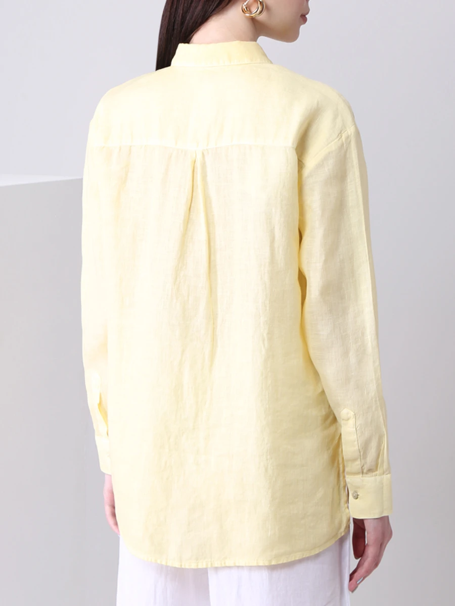 Рубашка льняная 120% LINO T1W19J2000F924S00 43, размер 44, цвет желтый - фото 3