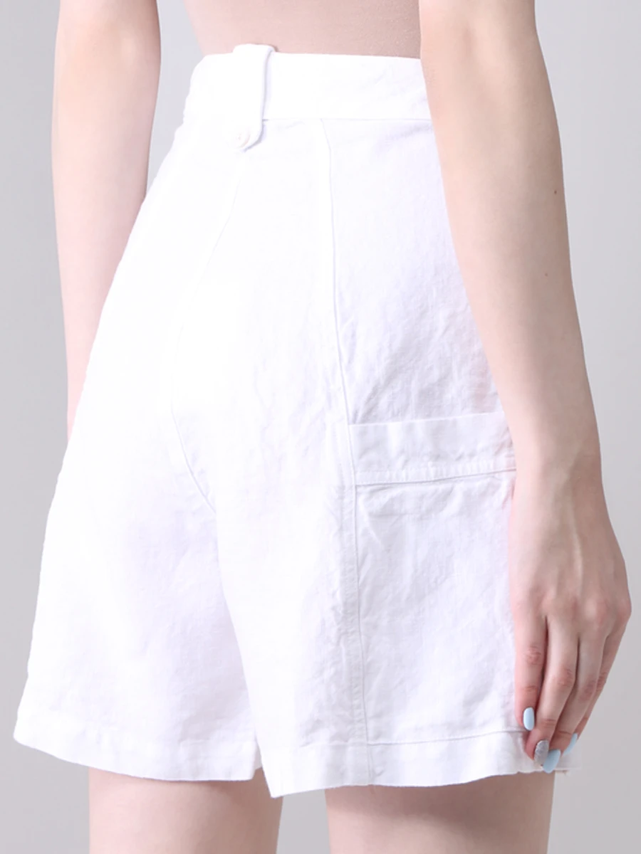 Шорты льняные 120% LINO T0W29BN0000476000 50 Белый  Фото 3