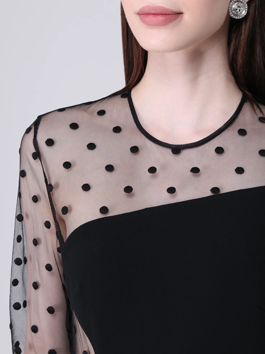 Платье с сеткой STELLA MCCARTNEY 602895SNA28/1000 Черный  Фото 5