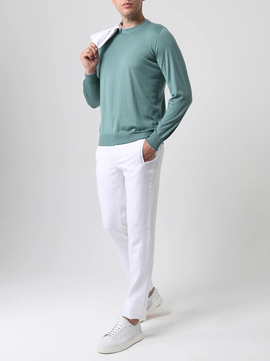 Джемпер из кашемира и шелка FIORONI CASHMERE MK21101A1 0018 J17 Зеленый  Фото 2