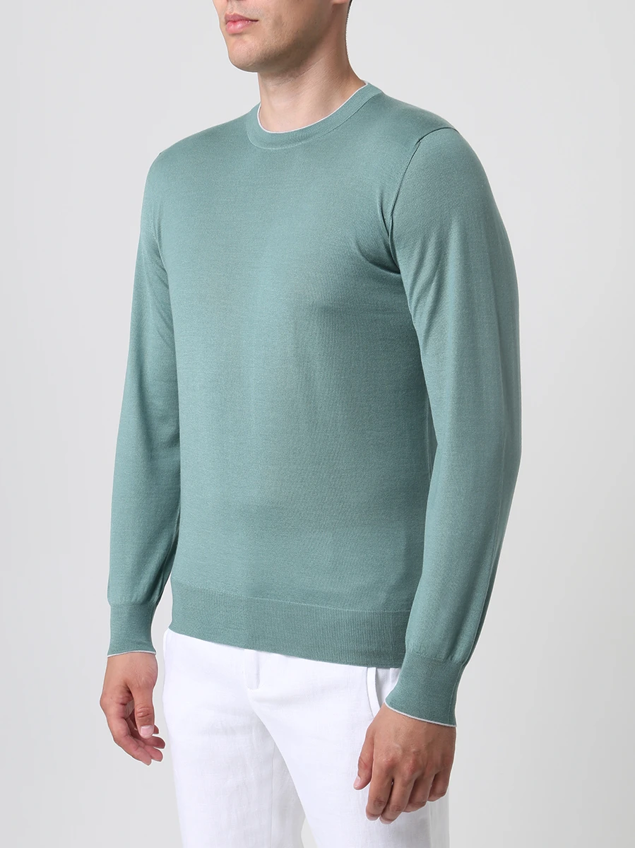 Джемпер из кашемира и шелка FIORONI CASHMERE MK21101A1 0018 J17 Зеленый  Фото 4